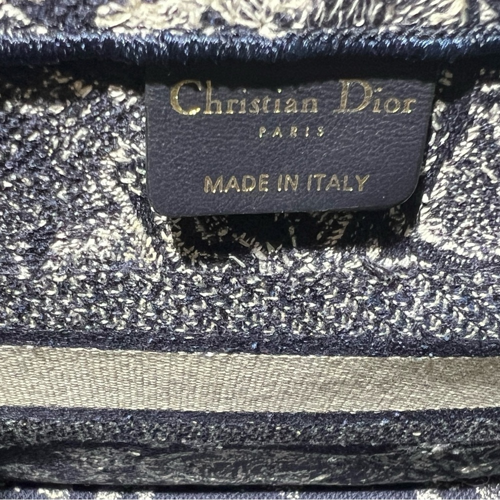 CHRISTIAN DIOR Canvas Embroidered Small Book Tote Blue - Picture 4 of 13